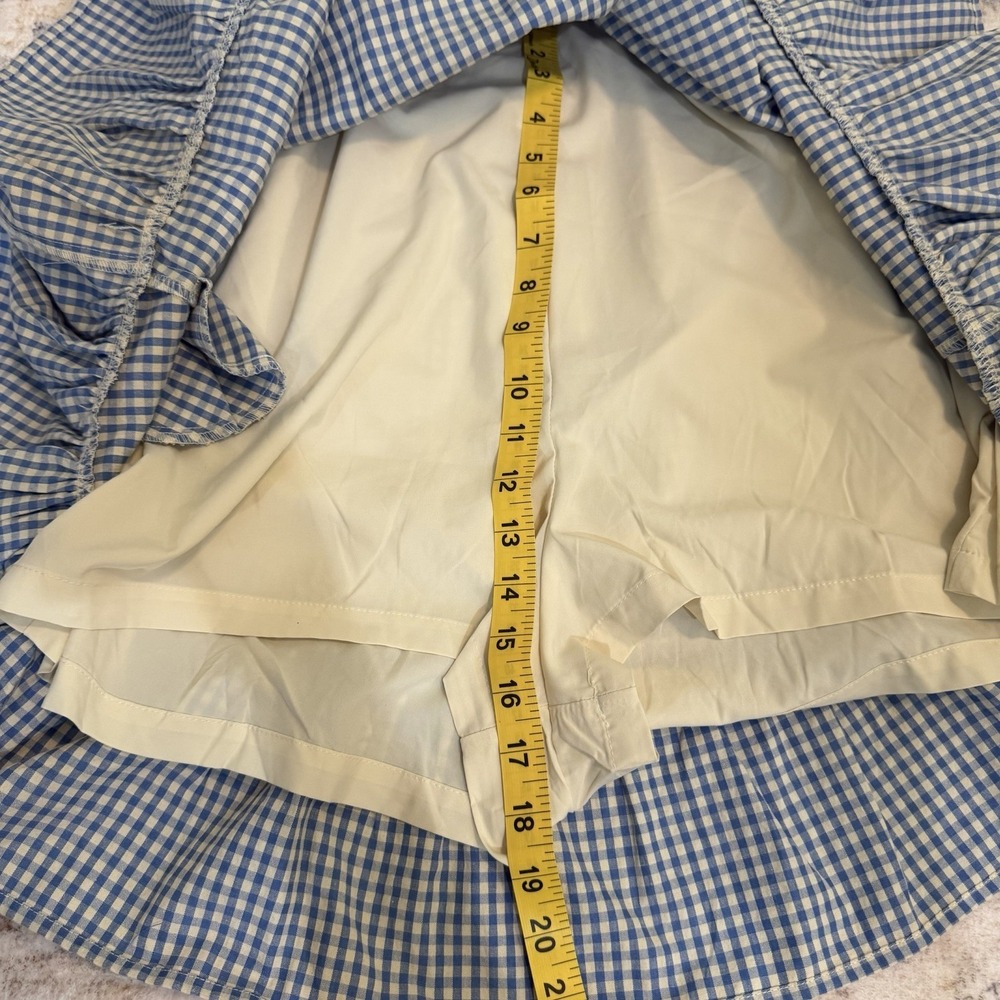 NWT Creamon Betha Size M Strapless Blue & White Gingham Romper Dress - Picture 12 of 13